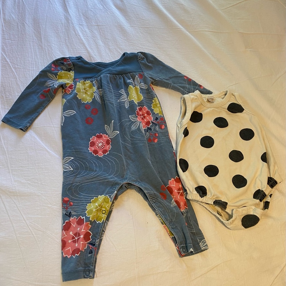 Tea Collection onesie and Zaaberry (Etsy) onesie Bundle Lot